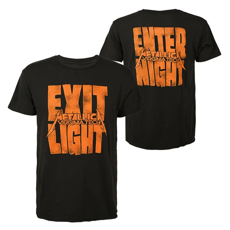 Virginia Tech x Metallica Original Vintage Signature Exit Light Enter Night T-Shirt: Black