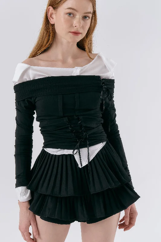 Clara Pleated Ruffle Skort