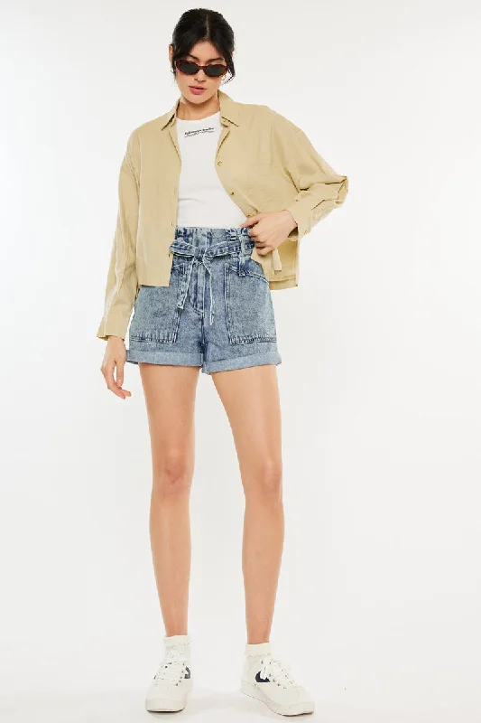 Nieve Ultra High Rise PaperBag Shorts