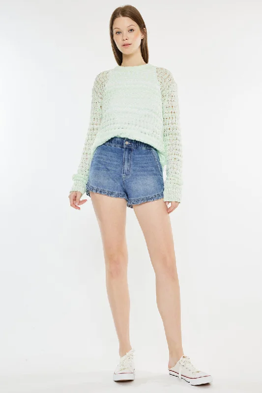 Reene High Rise Ruffle Hem Shorts