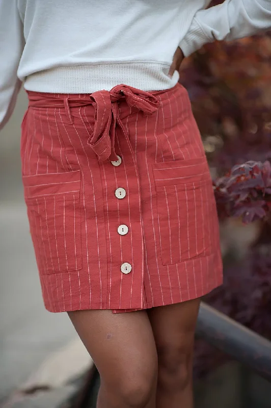 Stripe Woven Skirt