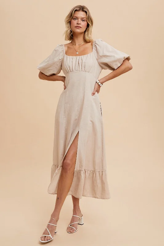 Linen Fit And Flare Dress