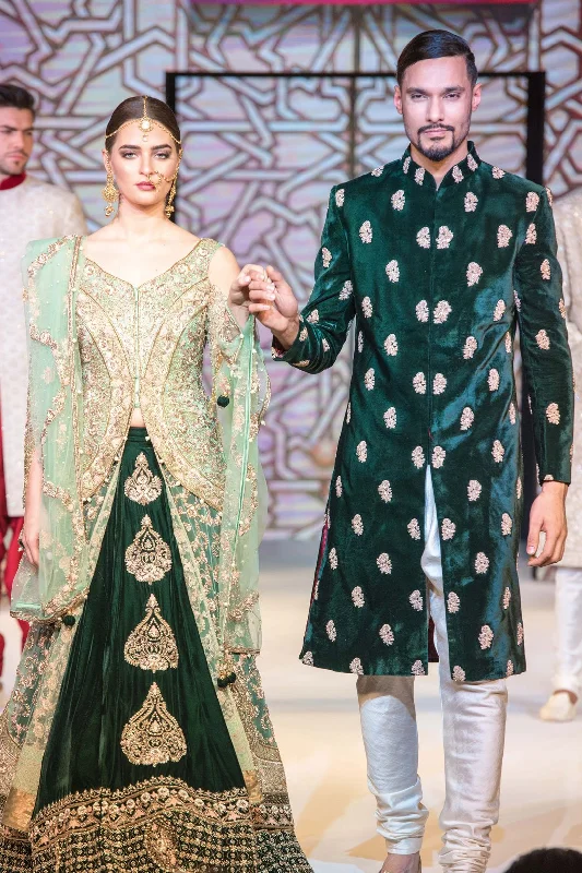 Mint & Emerald Jacket Lehenga and Sherwani