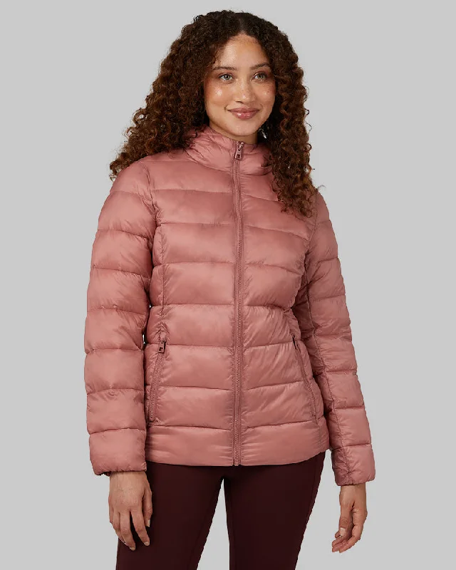 WOMEN'S LIGHTWEIGHT POLY-FILL PACKABLE HOODED JACKET